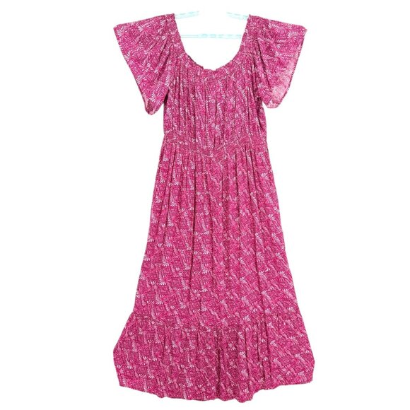 Terra & Sky Women's Off Shoulder Batik Geometric Print Maxi Dress Size 1X NWT - Picture 3 of 12